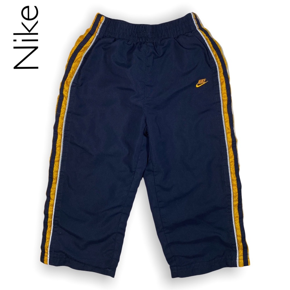 Nike Baby Vintage Navy Yellow Striped Sweatpants Size 18 Month